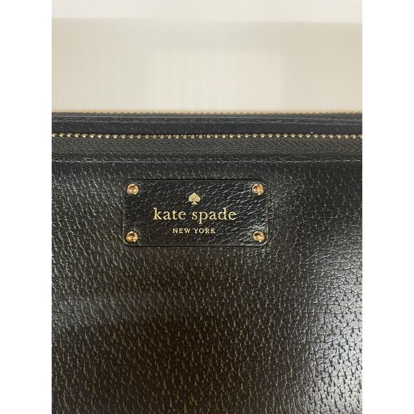 Kate Spade New York Wallet Womens One Size Black Double Zip Wristlet Leather - Picture 2 of 11